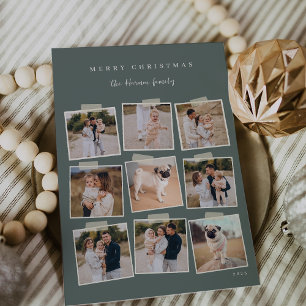 Snapshot 9 Photo Collage Christmas Holiday Card