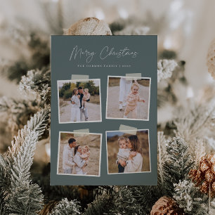 Snapshot   Merry Christmas 4 Photo Holiday Card