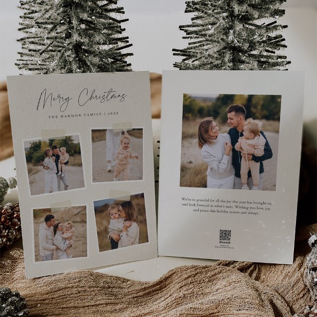 Snapshot | Merry Christmas 5 Photo Holiday Card (Creator Uploaded)