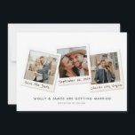 Snapshots Save the Date Card<br><div class="desc">A modern save the date card featuring three photos framed to look like instant photographs. Each photo frame has a space for information about your upcoming wedding.</div>