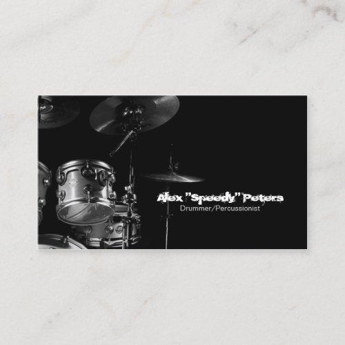 Snare and Tom Grey Drummer Business Card
