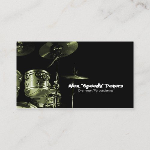 Snare and Tom Ochre Drummer Business Card