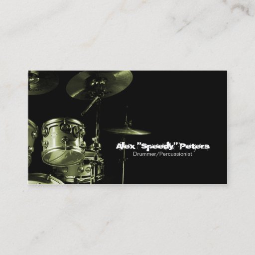 Customizable Snare and Tom Ochre Drummer Business Card
