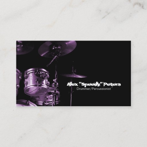 Customizable Snare and Tom Purple Drummer Business Card