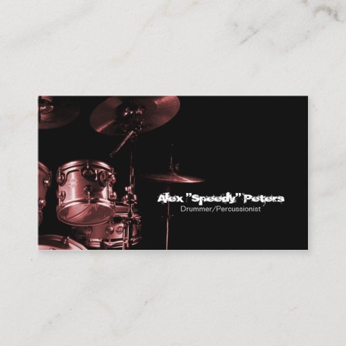 Snare and Tom Red Drummer Business Card