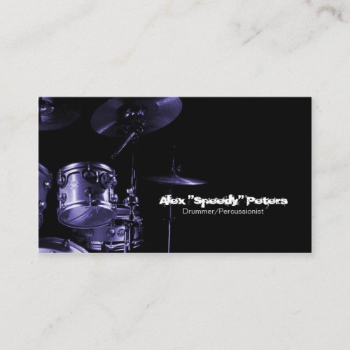 Snare and Tom Violet Drummer Business Card