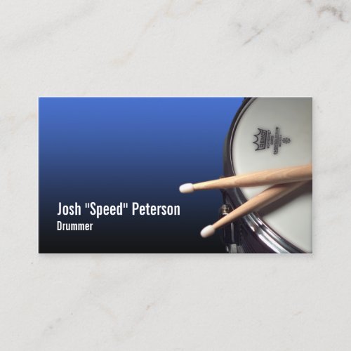 Snare Drum Blue Drummer Musician Business Card