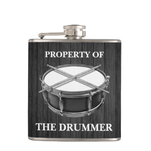 Snare Drum Drumsticks Rock & Roll Musician Drummer Flask