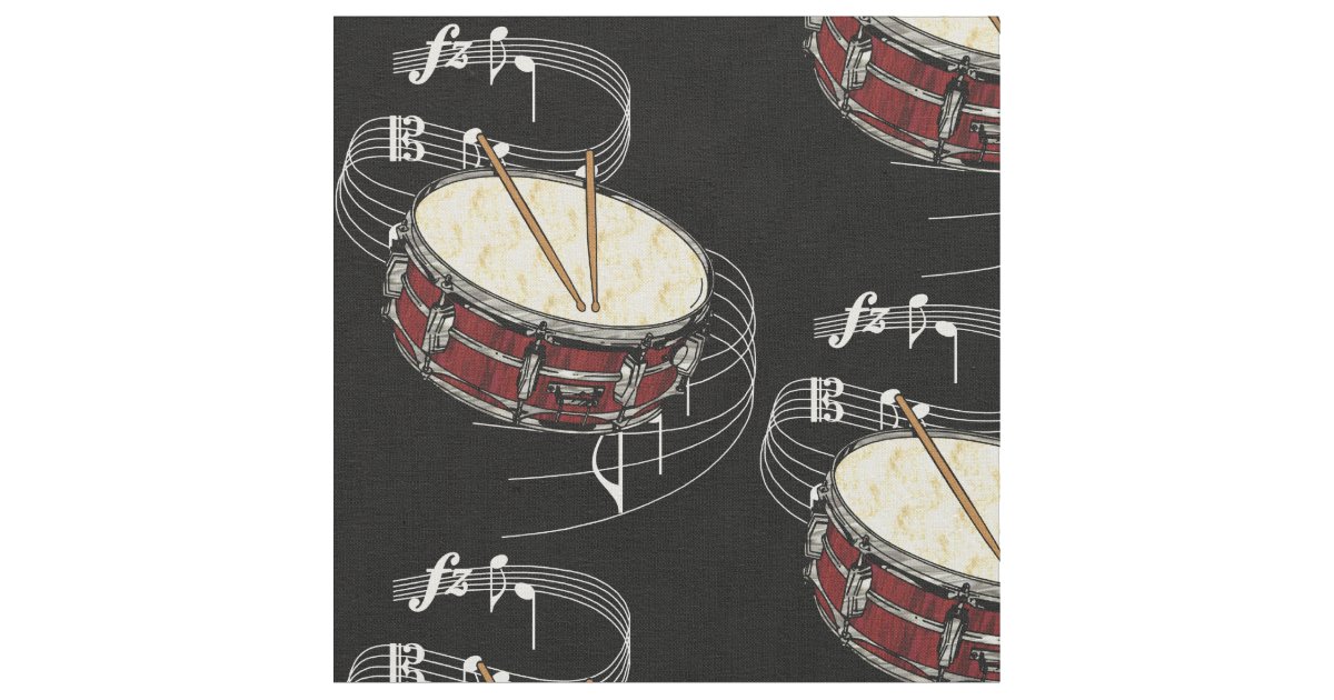 Snare Drum Fabric Dark Fabric Zazzle