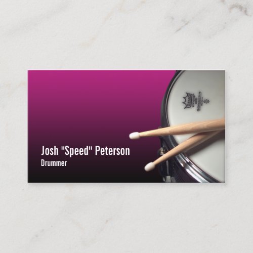 Snare Drum Purple Drummer Musician Business Card
