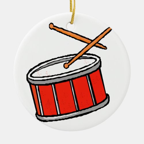 Snare Drum Red Ceramic Ornament