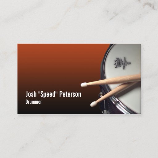 Customizable Snare Drum Red Drummer Musician Business Card