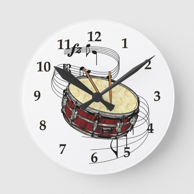 Snare Drum Round Clock (Front)