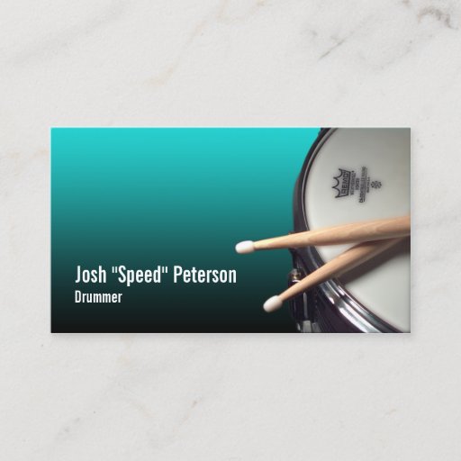 Customizable Snare Drum Turquoise Musician Business Card