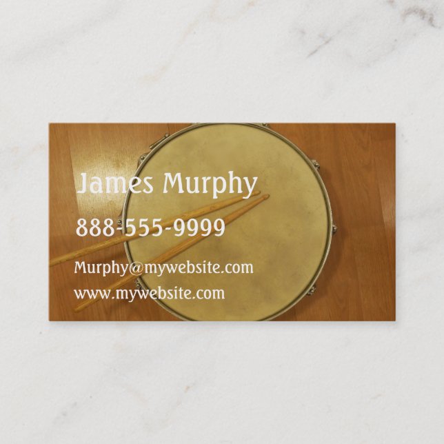 Snare Drum with Sticks Business Card (Front)