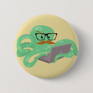 Snarktopus Internet Octopus Pinback Button