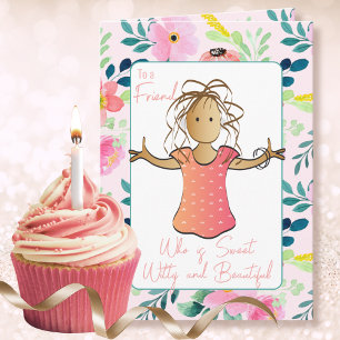 Snarky 40th Female Cartoon Sassy Birthday Card