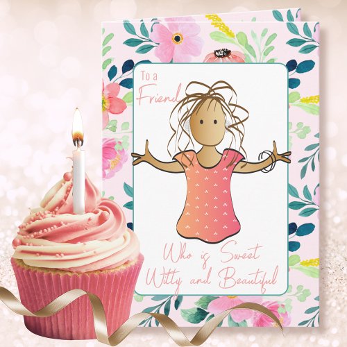 Snarky 40th Female Cartoon Sassy Birthday Card
