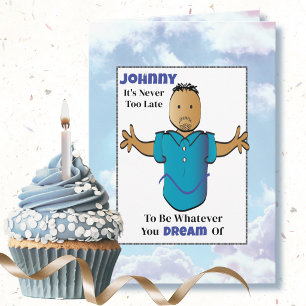 Snarky 50th Birthday Male Cartoon Funny Saying  Card