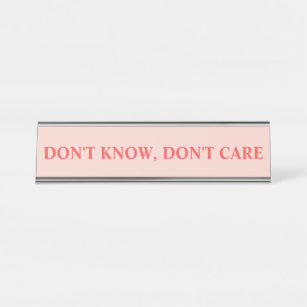 Snarky and Sarcastic Sayings in Blush and Red Desk Name Plate
