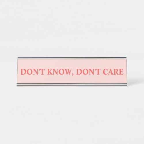 Snarky and Sarcastic Sayings in Blush and Red Desk Name Plate