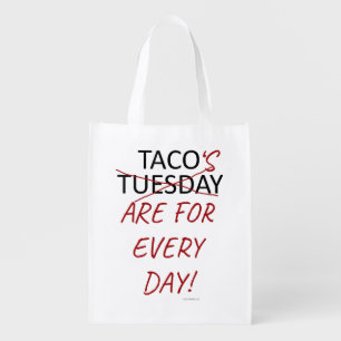 Snarky Anti Taco Tuesday Mexican Food Slogan Grocery Bag