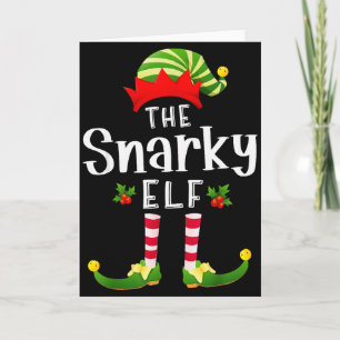 Snarky Christmas Elf Matching Pajama X-mas Party Card