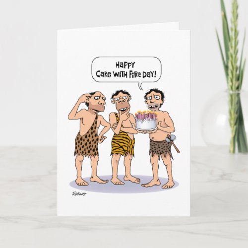 Snarky Fire with Cake Birthday Card