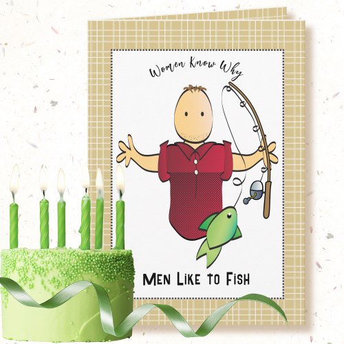 Snarky Fish Male Cartoon Joke Birthday