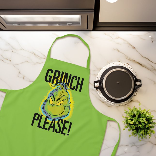 Snarky Grinch | Funny Grinch Please Quote Apron (Apron on counter)