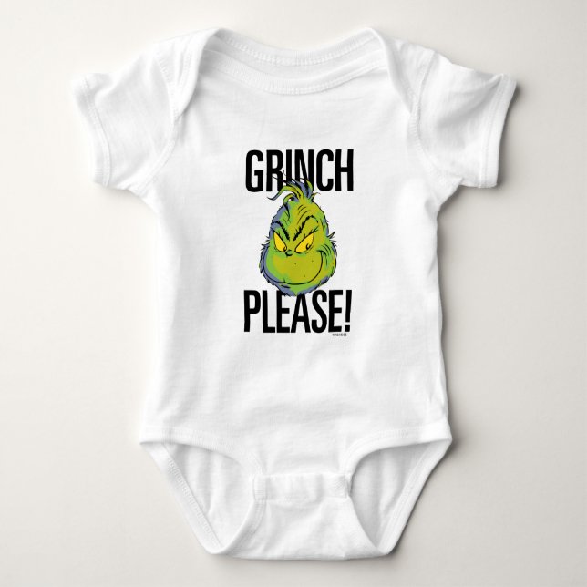 Snarky Grinch | Funny Grinch Please Quote Baby Bodysuit (Front)