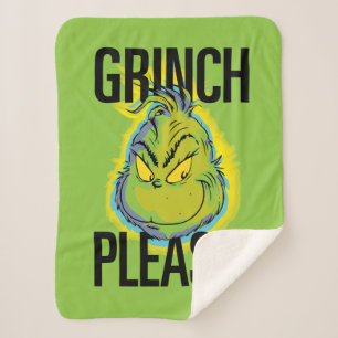 Snarky Grinch Funny Grinch Please Quote Sherpa Blanket