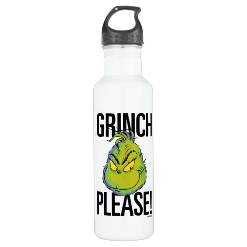 Snarky Grinch  Funny Grinch Please Quote Stainless Steel Water Bottle