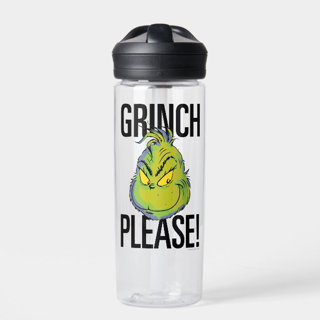 Snarky Grinch | Funny Grinch Please Quote Water Bottle (Front)