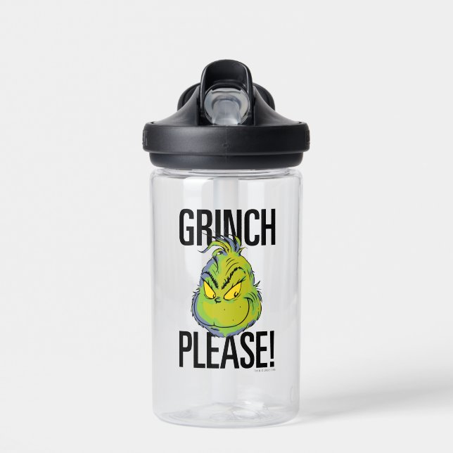 Snarky Grinch | Funny Grinch Please Quote Water Bottle (Front)