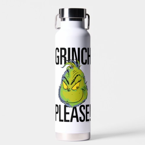 Snarky Grinch  Funny Grinch Please Quote Water Bottle