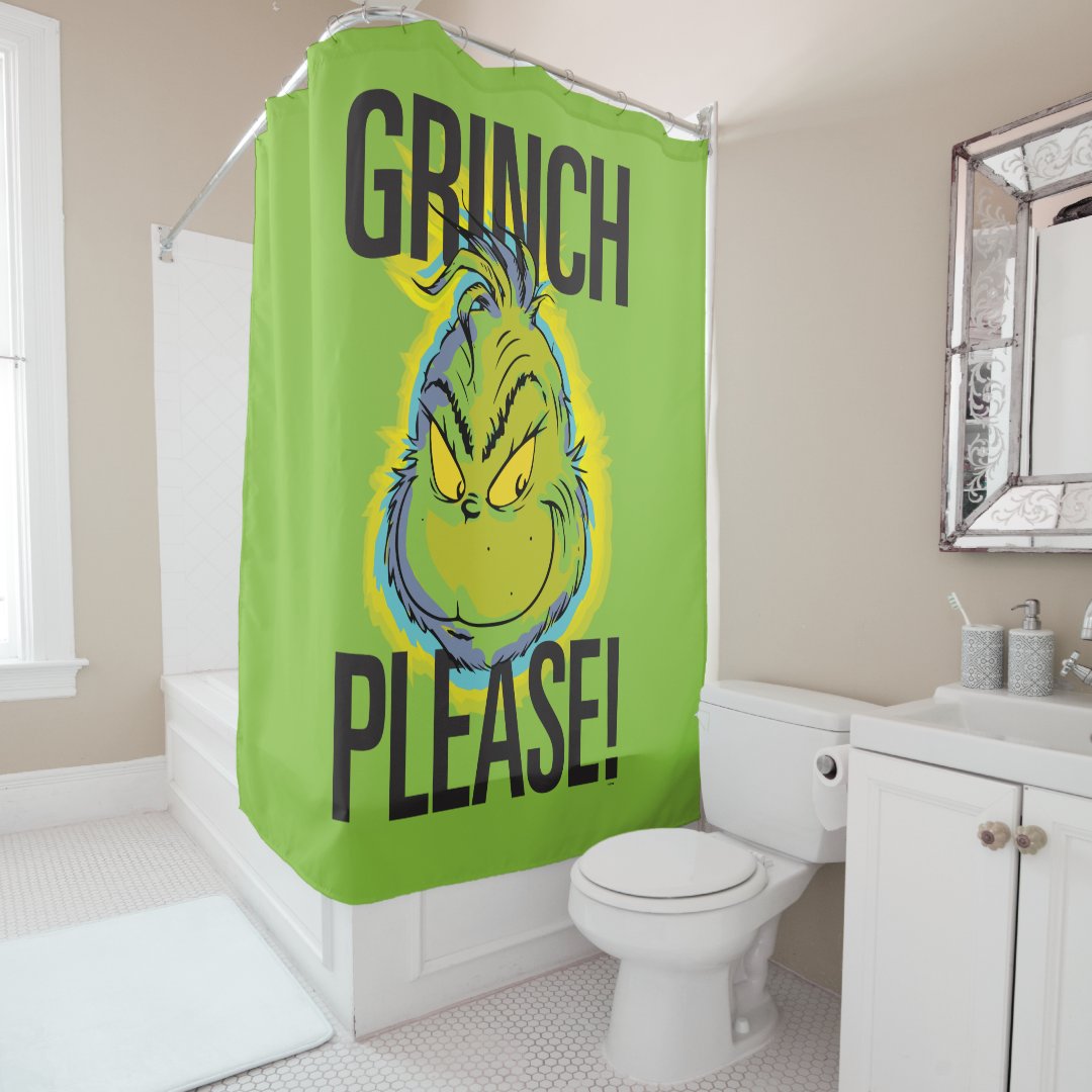 Snarky Grinch | Funny Grinch Please Shower Curtain | Zazzle
