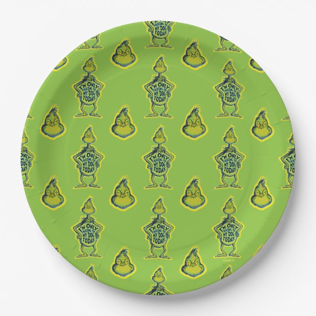 Snarky Grinch | Funny I'm Only Talking to My Dog T Paper Plates (Front)