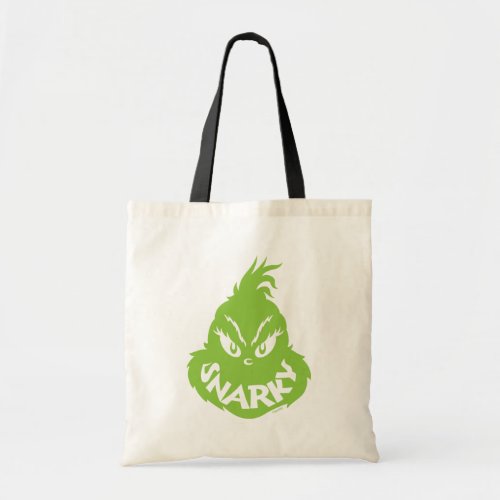 Snarky Grinch  Grinch Face Tote Bag