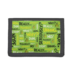 Snarky Grinch Grinch Snarky Phrase Pattern Tri-fold Wallet