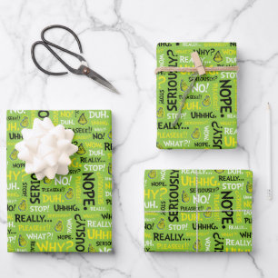 Snarky Grinch   Grinch Snarky Phrase Pattern Wrapping Paper Sheets