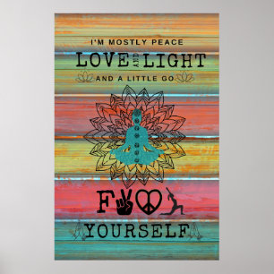 Snarky Love and Light Yoga Poster