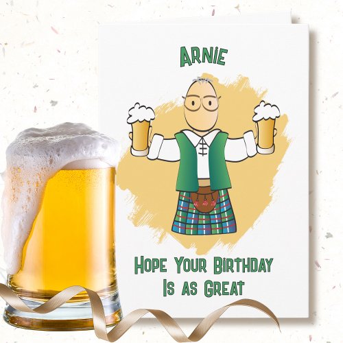 Snarky Male Cartoon Kilt Funny Saying Birthday