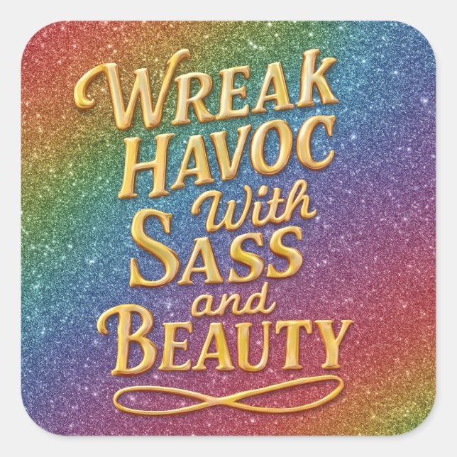 Snarky Wreak Havoc with Sass and Beauty Sticker (Front)