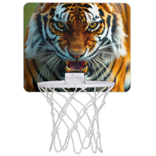 Snarling Angry Tiger Mini Basketball Hoop