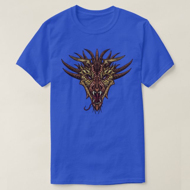Snarling Dragon Head Graphic T-Shirt (Design Front)