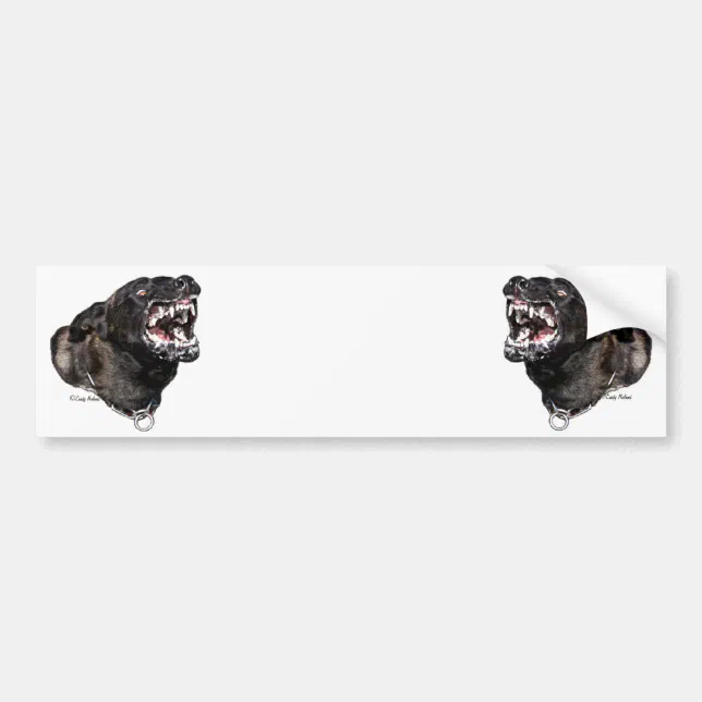 Snarling Shepherd Design Snarling Dutch Shepherd Police Dog bumpersticker Bumper Sticker | Zazzle