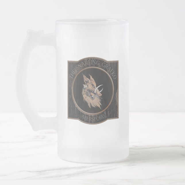 Snarling Graeko Frosted Beer Mug (Left)