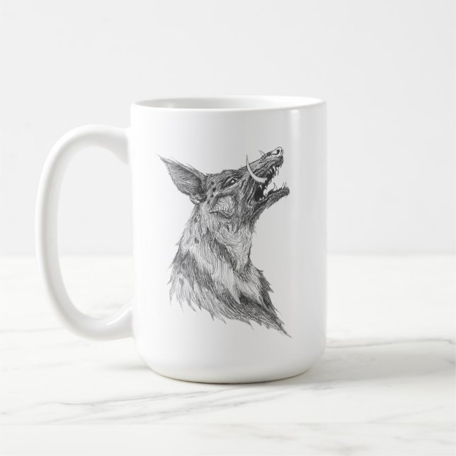 Snarling Graeko Sketch/Quote Mug (Left)
