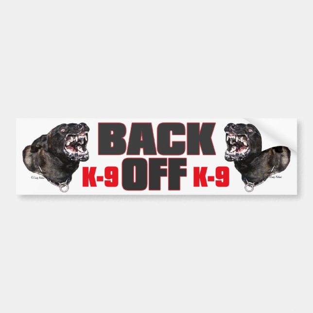 Snarling Police Dog Dutch Shepherd Bumpersticker Bumper Sticker (Front)